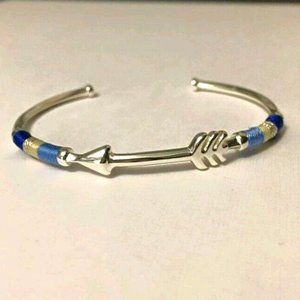 Stella & Dot Voyager Silver / Blue Cuff Bracelet